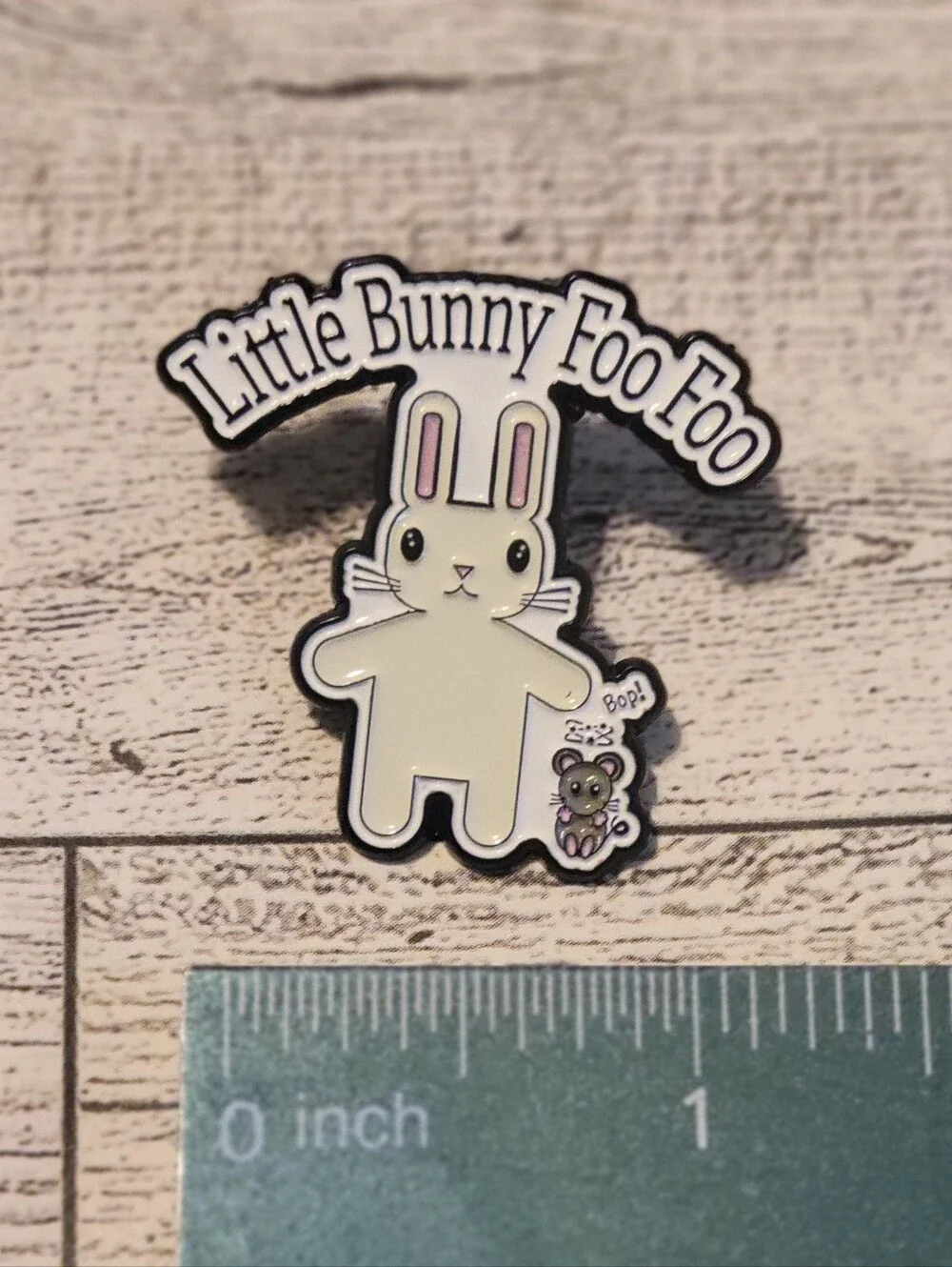 Little Bunny Foo Foo White Enamel Pin